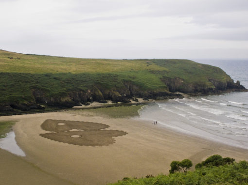 beach art, dougados, irland, stradbelly cove, heart, mecani