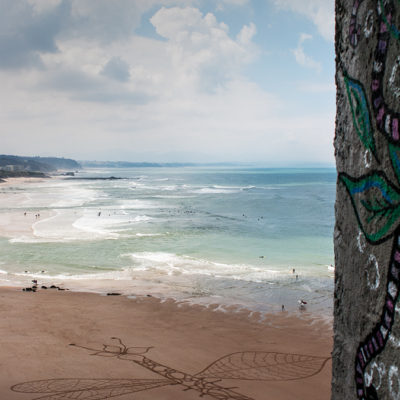 graffiti, dragonfly, libelulle, biarritz, dougados, beach art, ocean