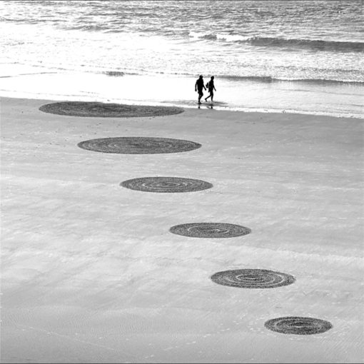 rond, du, couple, lovers, dougados, biarritz, beach art