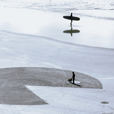 surfer, silhouette, dougados, biarritz, beach art