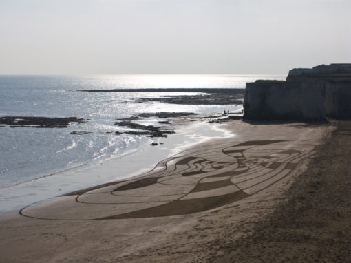 Margate, angleterre, dougados, beach art, sand drawin, target, bolywood