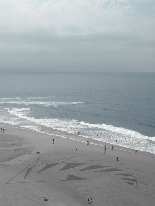 pulsation, dougados,beach art, biarritz, geometry, triangles