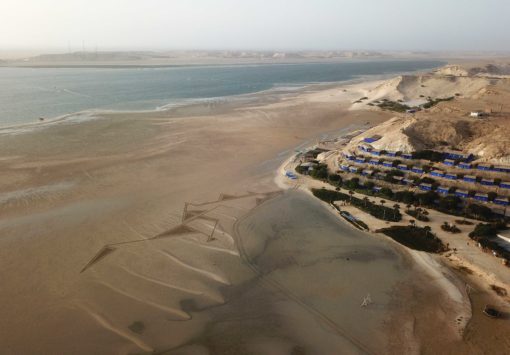 dakhla, laguine, maroc, beach art