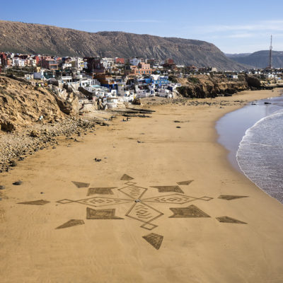 Maroc, beach art, Imsouane, gémotry