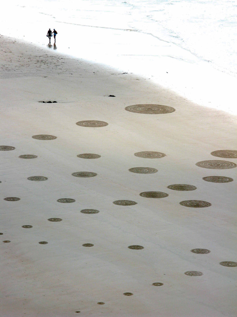 Dougados, biarritz, beach at, photographie d'art, tirage limité, dessin sur sable