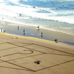Dougados, biarritz, beach at, photographie d'art, tirage limité, dessin sur sable