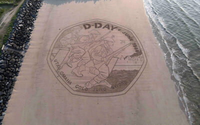 Une pièce de 35m de large sur une plage du débarquement